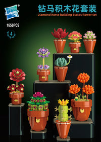 Potted Succulents Building Blocks Set by Wizardi F07N11-13-4(118)
