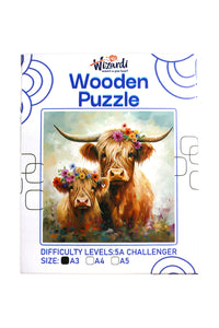 Bison - Jigsaw Wooden Puzzle by Wizardi F07N9-4