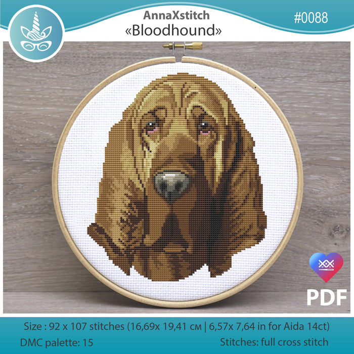 Bloodhound - PDF Cross Stitch Pattern