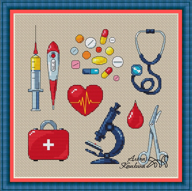 Sampler. Medicine - PDF Cross Stitch Pattern