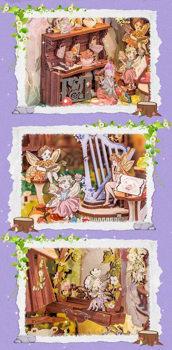 Book Nook Wizardi Miniature - Flower Forest Concert Roombox Kit