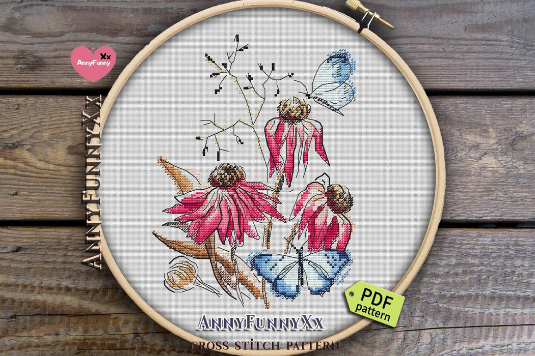 Flowers Sketch. Cham - PDF Cross Stitch Pattern