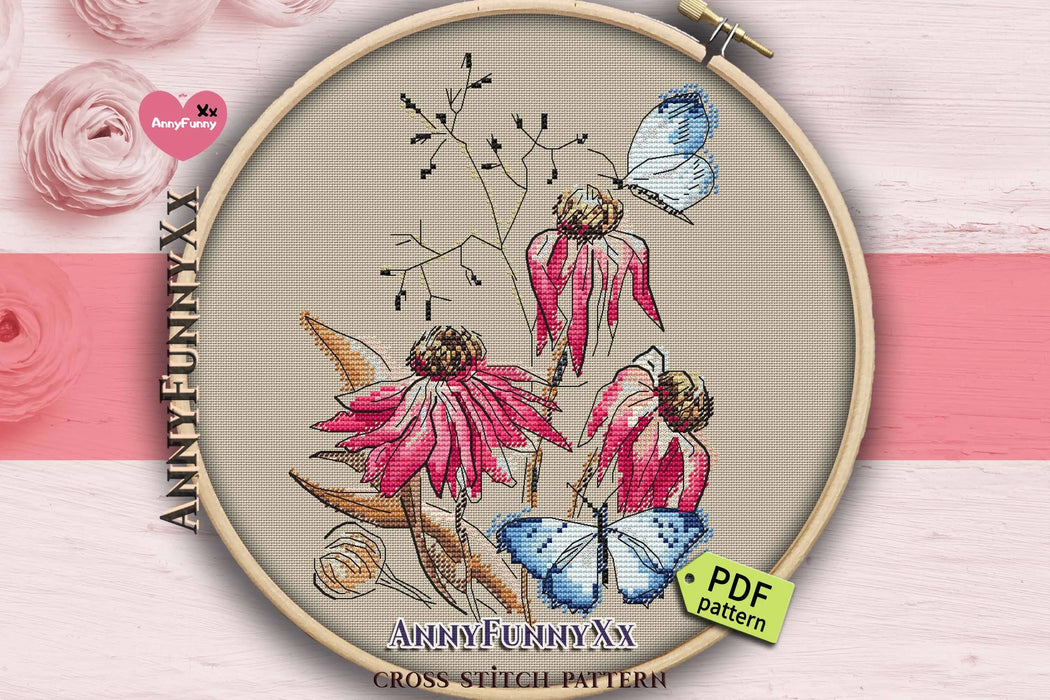 Flowers Sketch. Cham - PDF Cross Stitch Pattern