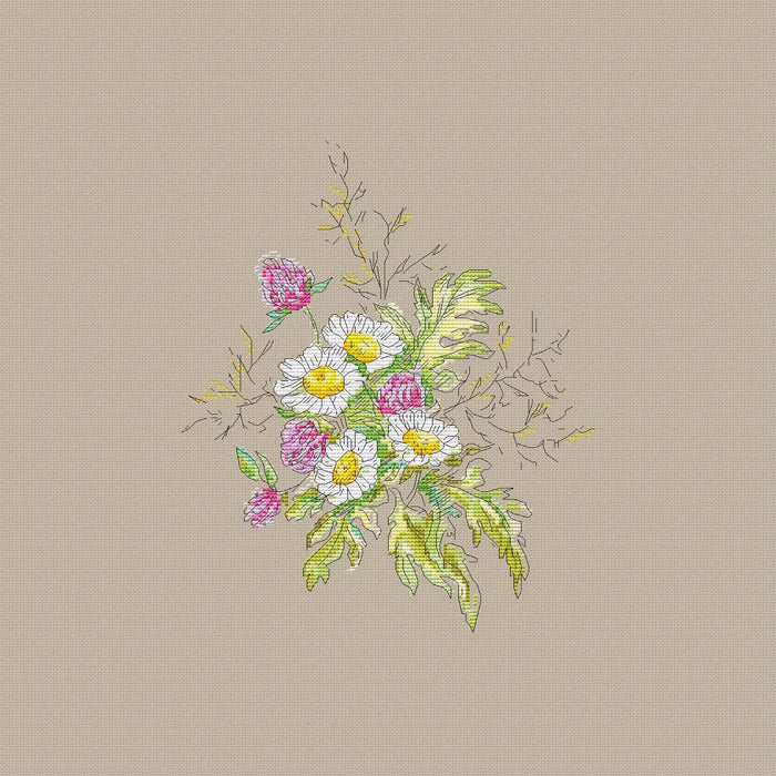 Flowers Sketch. Clover - PDF Cross Stitch Pattern