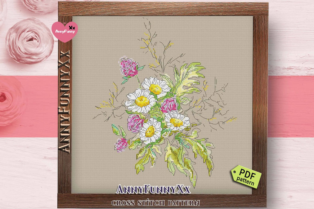 Flowers Sketch. Clover - PDF Cross Stitch Pattern