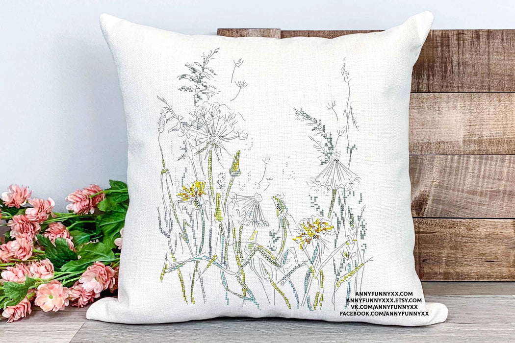 Flowers Sketch. Dand - PDF Cross Stitch Pattern