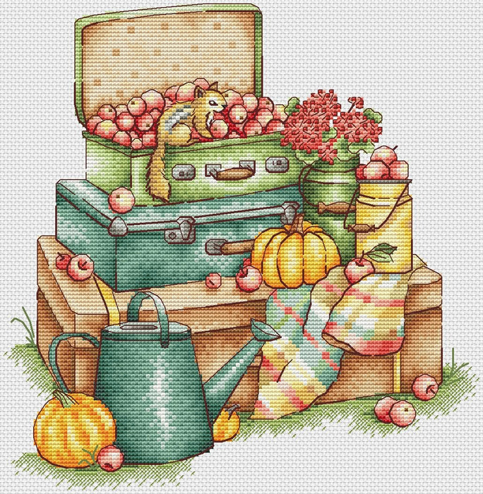 Autumn suitcases - PDF Cross Stitch Pattern