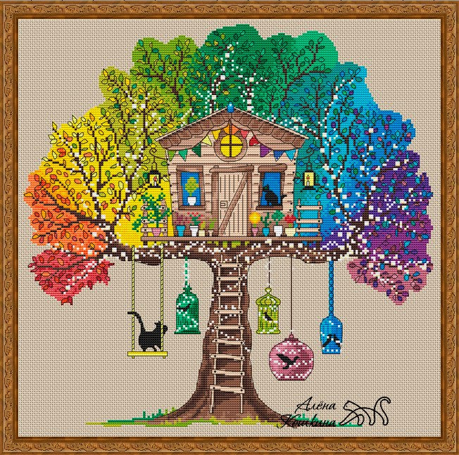 Rainbow Tree - PDF Cross Stitch Pattern