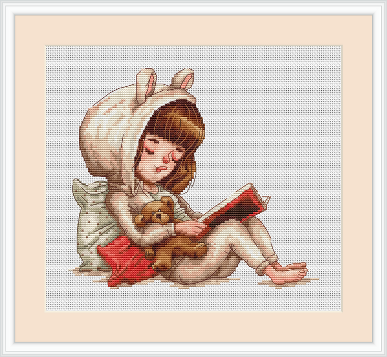 Girl with a Book - PDF Cross Stitch Pattern