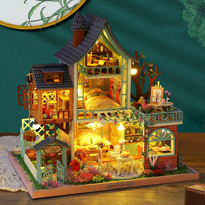 Miniature Wizardi Roombox Kit - Wonderful Cottage Dollhouse Kit