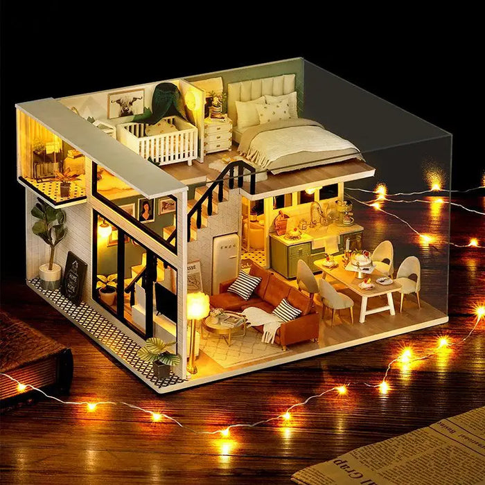 Miniature Wizardi Roombox Kit - House by the Sea. Dollhouse Kit