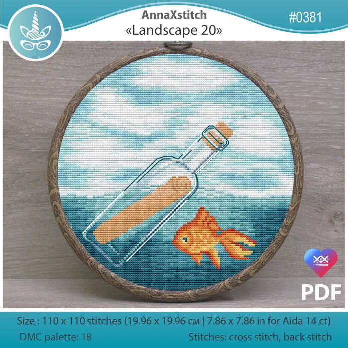 Round Landscapes. Landscape 20 - PDF Cross Stitch Pattern