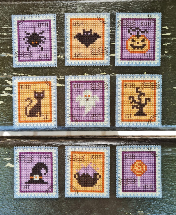 Halloween postage stamps - PDF Cross Stitch Pattern