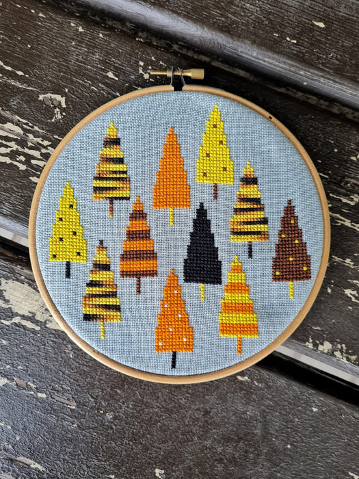 Halloween trees - PDF Cross Stitch Pattern