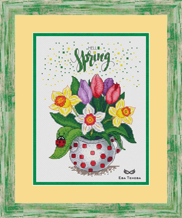 Hello Spring! - PDF Cross Stitch Pattern