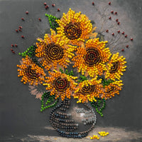 Mini Bead embroidery kit - Homely Sunflowers AM-269