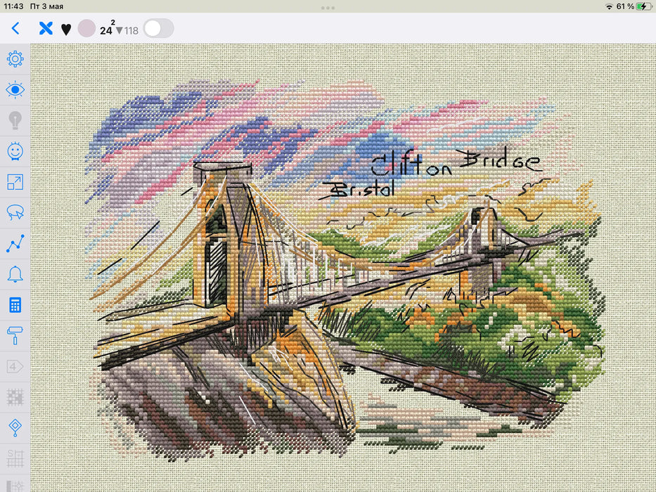 Clifton Suspension Bridge - PDF Cross Stitch Pattern