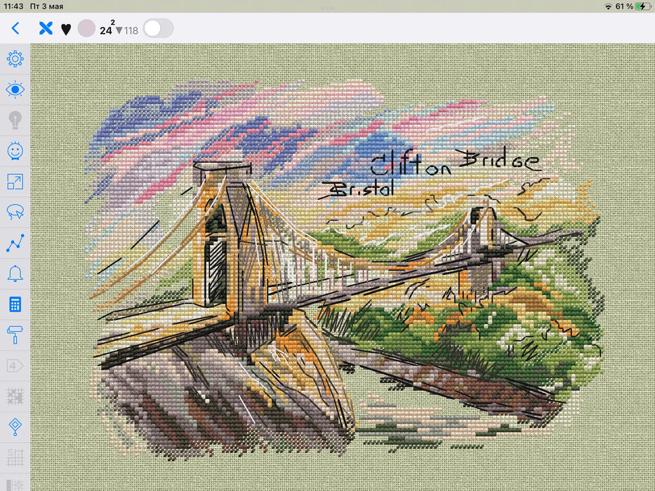 Clifton Suspension Bridge - PDF Cross Stitch Pattern