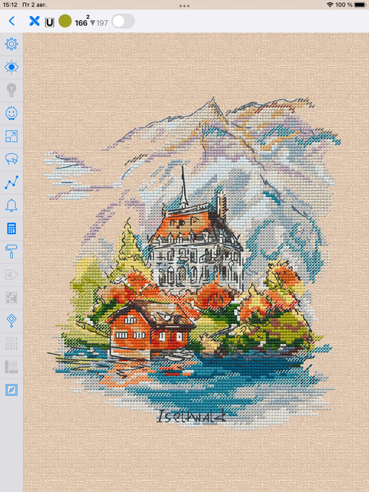 Iseltwald Castle - PDF Cross Stitch Pattern