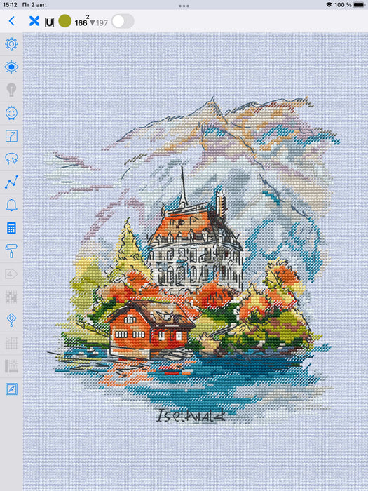 Iseltwald Castle - PDF Cross Stitch Pattern