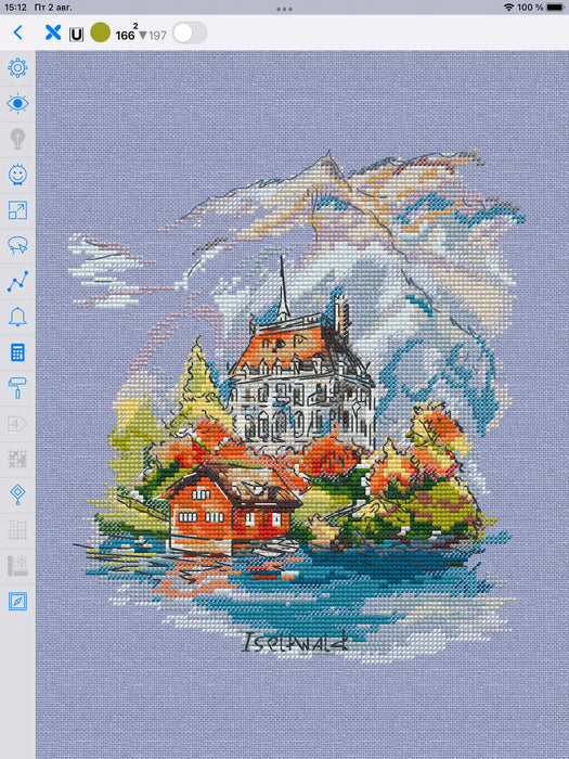 Iseltwald Castle - PDF Cross Stitch Pattern