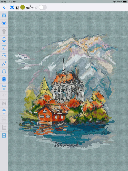 Iseltwald Castle - PDF Cross Stitch Pattern