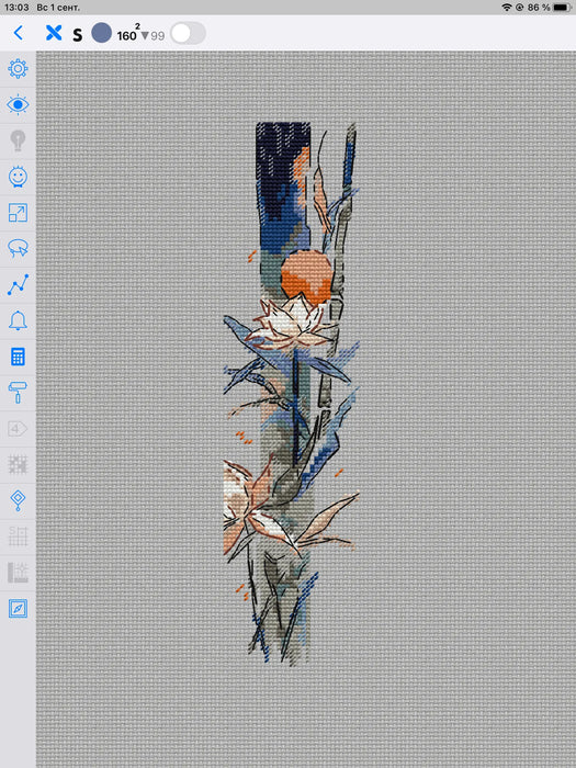 Bookmark. Moon Flower - PDF Cross Stitch Pattern