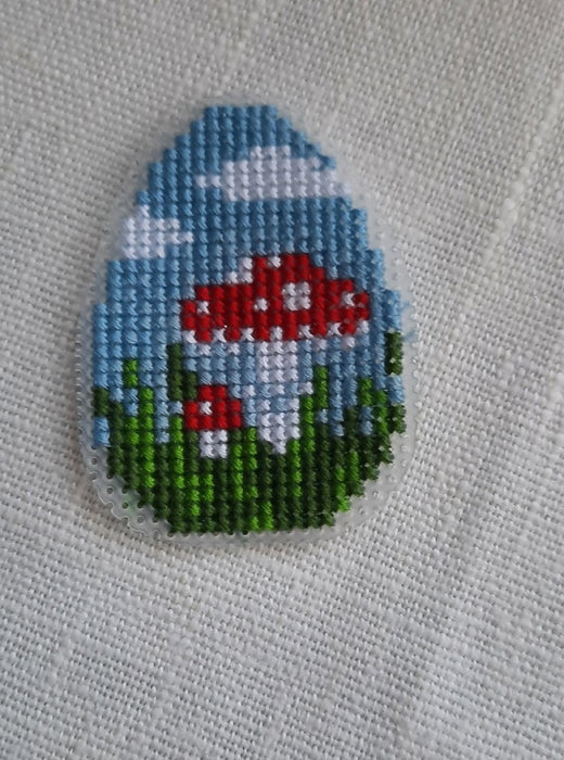 Egg with fly agaric - Free PDF Cross Stitch Pattern