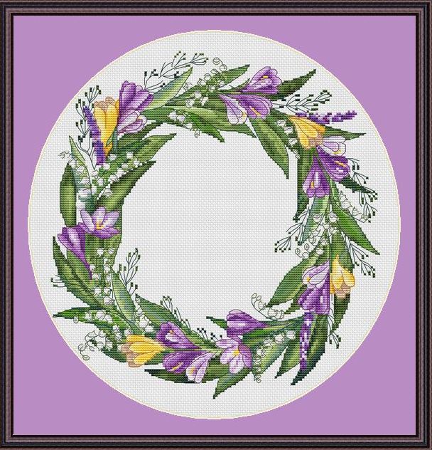 Spring wreath - PDF Cross Stitch Pattern