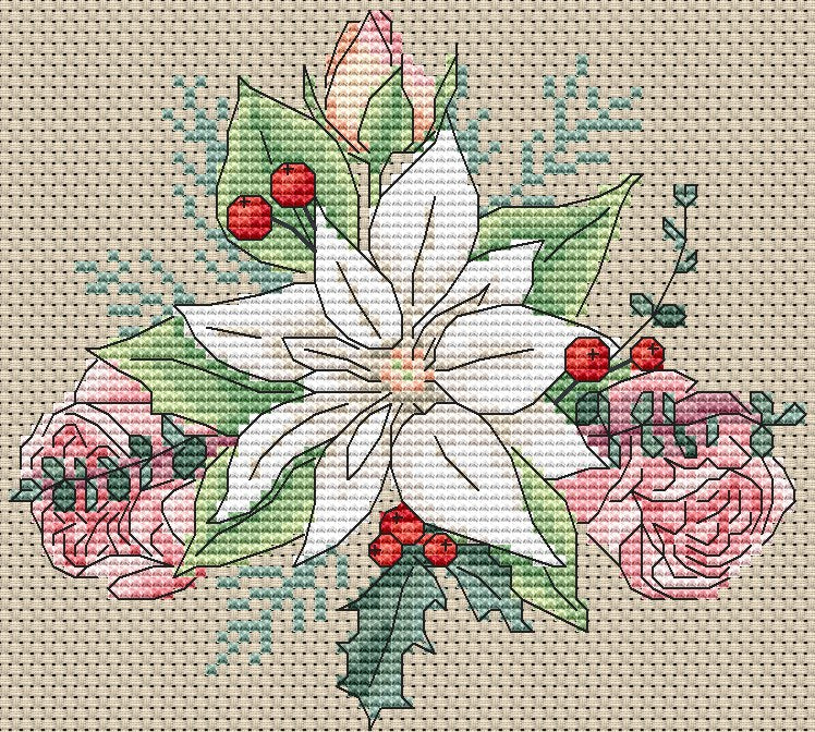 Poinsettia - PDF Cross Stitch Pattern