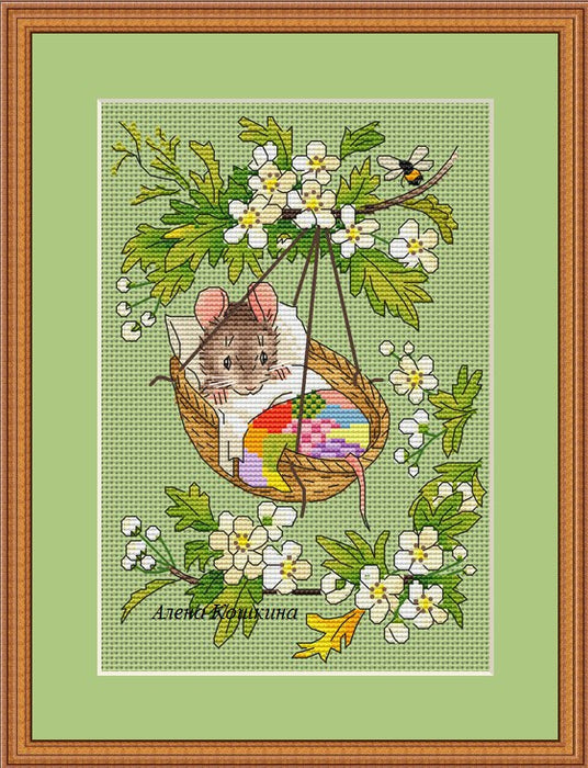 Mouse in the cradle - PDF Cross Stitch Pattern