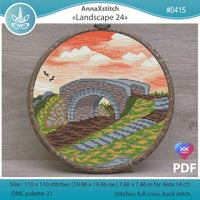 Round Landscapes. Landscape 24 - PDF Cross Stitch Pattern