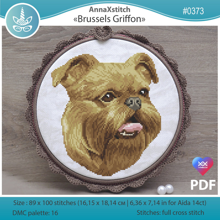 Brussels Griffon long hair - PDF Cross Stitch Pattern