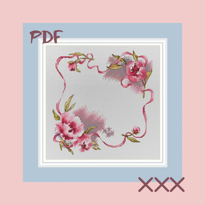 Silk Peony 2 - PDF Cross Stitch Pattern