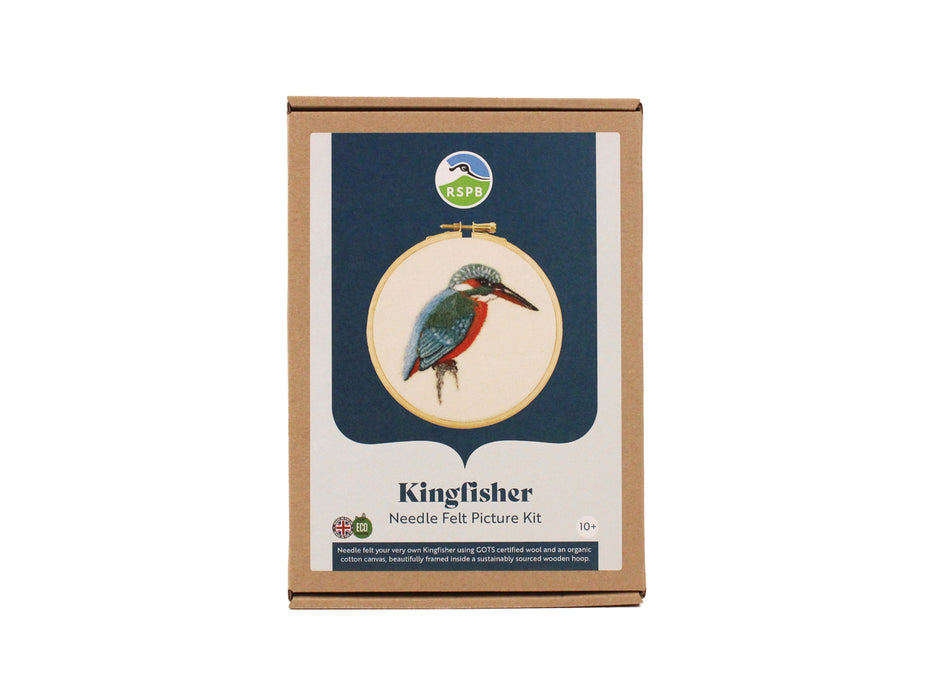 Felting Kit - Kingfisher 2D Kit. In Support of RSPB Charity