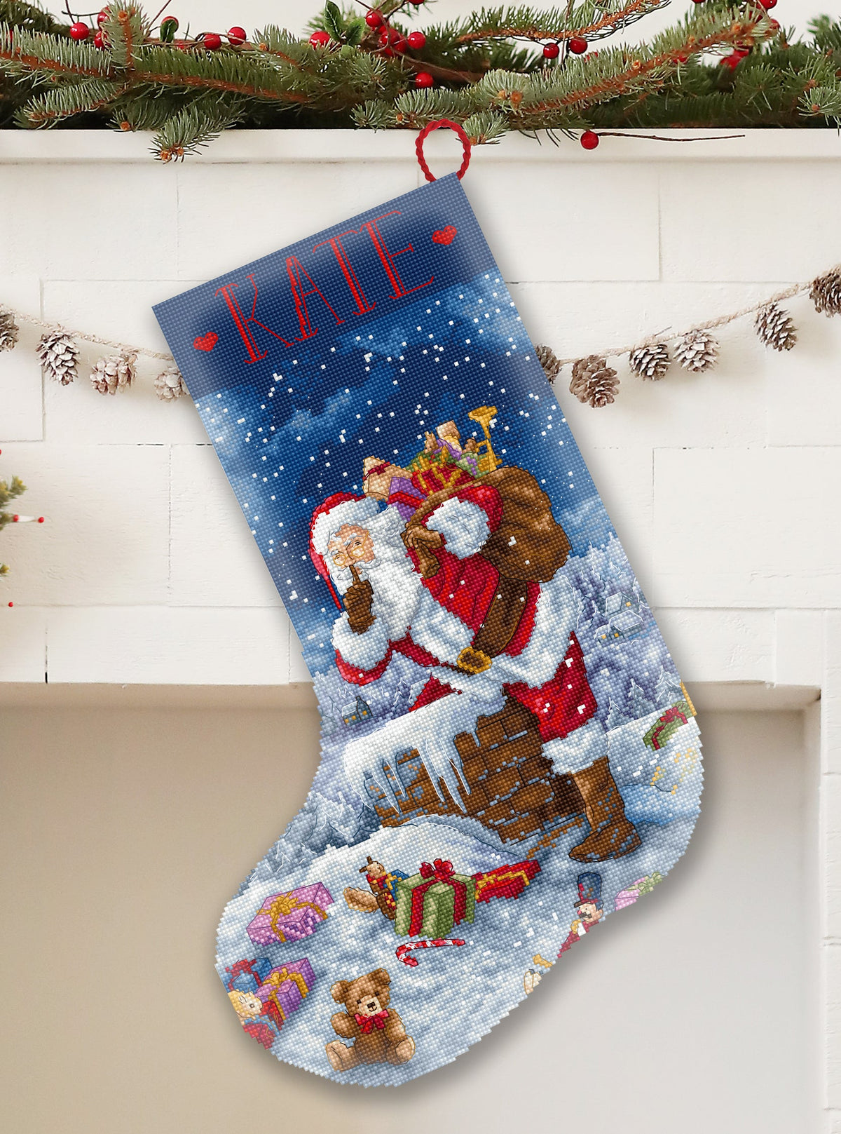 Silent Night Gift Stocking L10-001 Counted Cross Stitch Kit