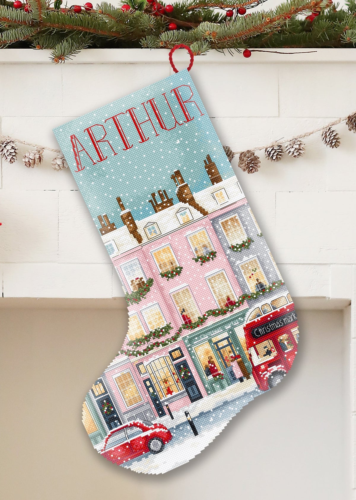 London Winter Charm Stocking L10-004 Counted Cross Stitch Kit