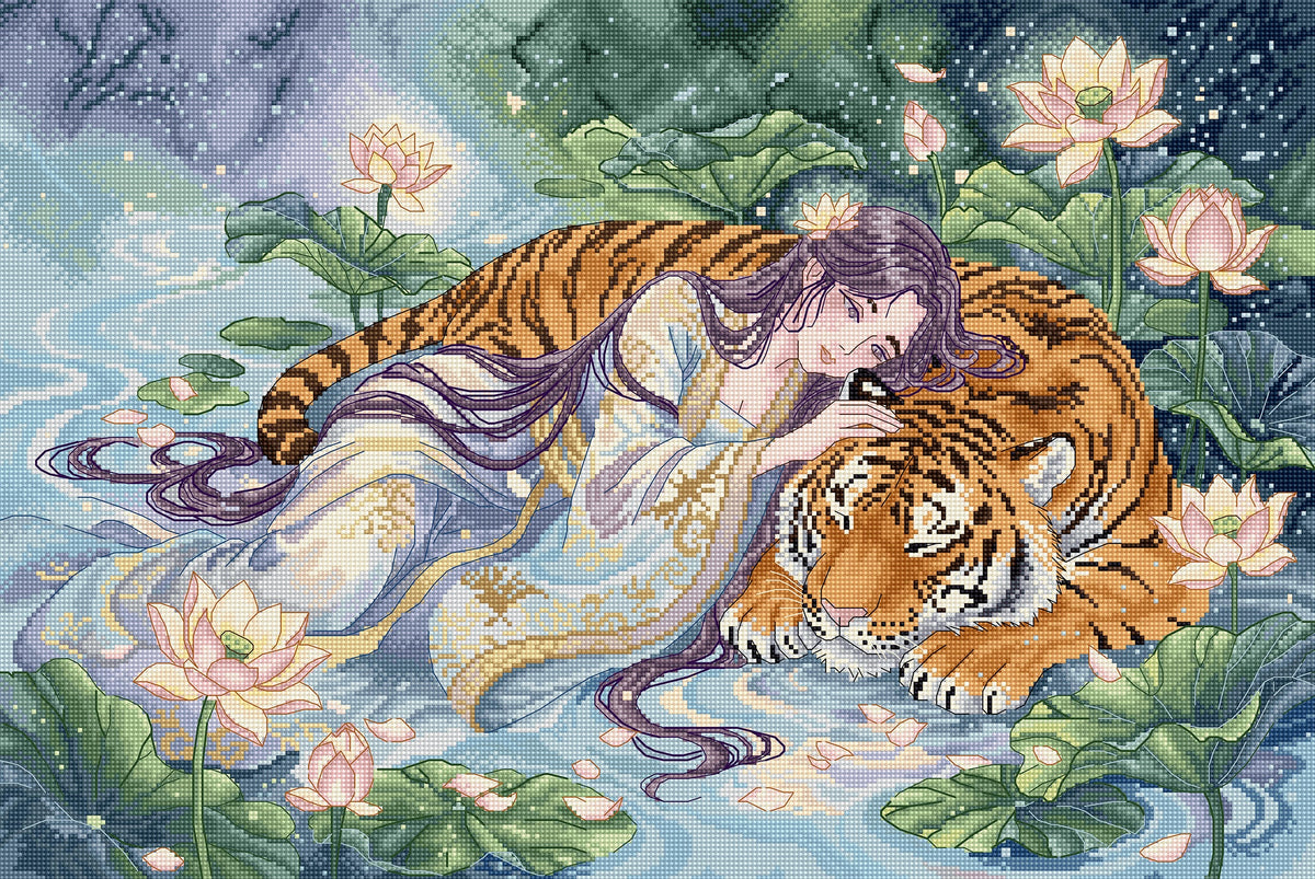 Tiger's Embrace L10-014 Counted Cross Stitch Kit
