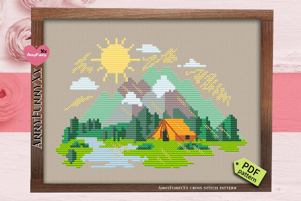 Seasons. Tourism. Spring - PDF Cross Stitch Pattern