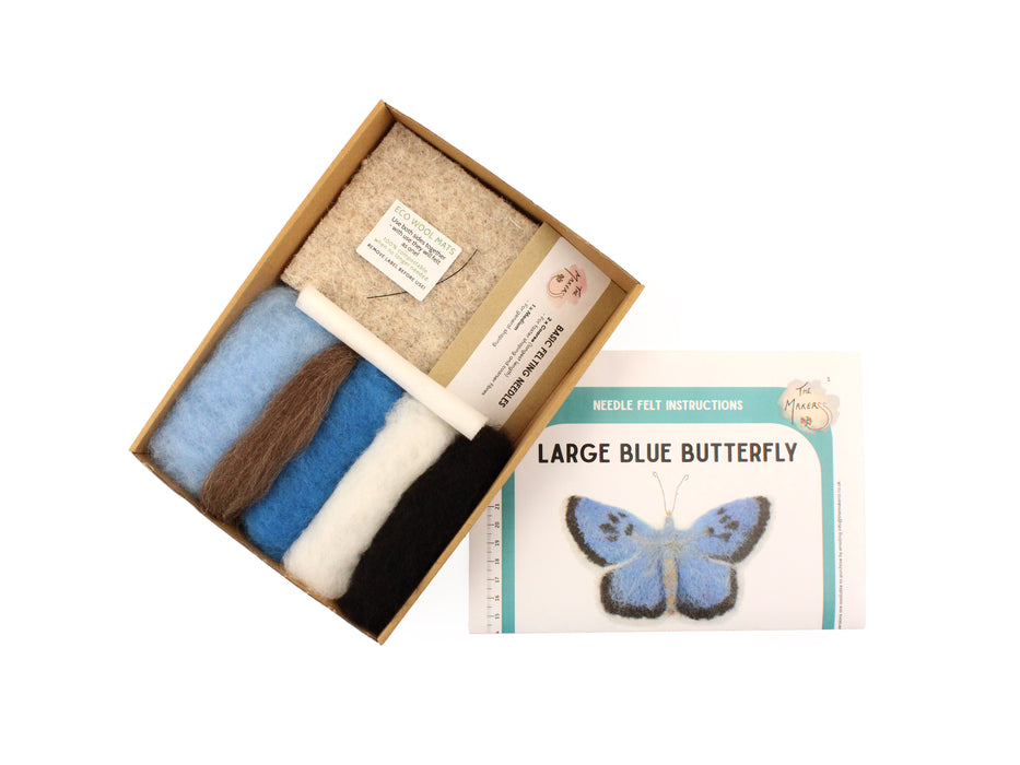 Felting Kit - Large Blue Butterfly Needle Felt Kit