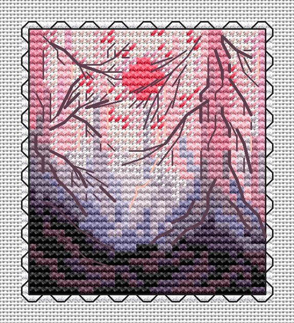 Stamp. Arrival of Spring - PDF Cross Stitch Pattern