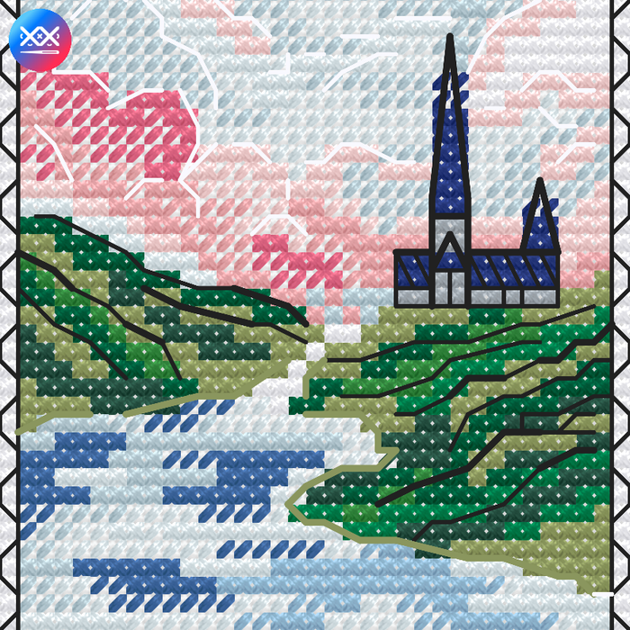 Stamp. Castle - PDF Cross Stitch Pattern