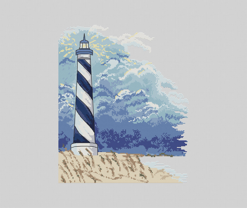 Blue Lighthouse - PDF Cross Stitch Pattern
