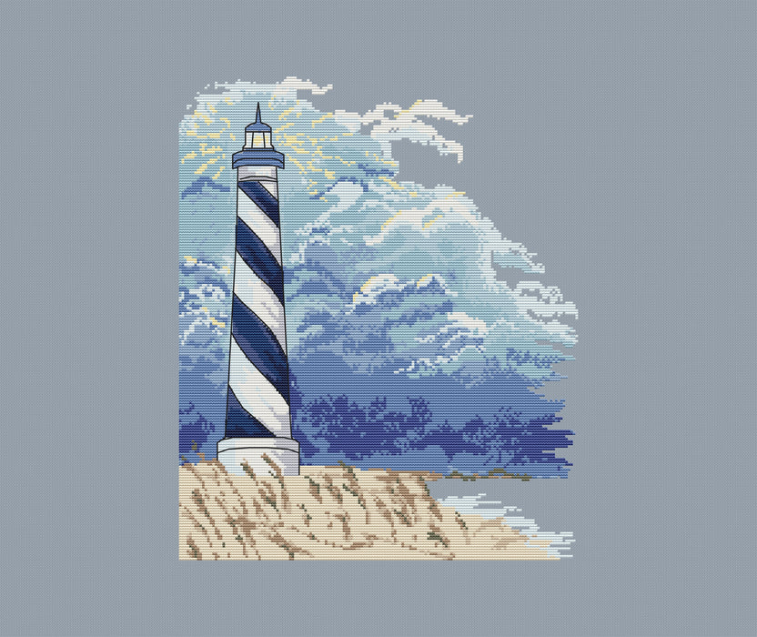 Blue Lighthouse - PDF Cross Stitch Pattern
