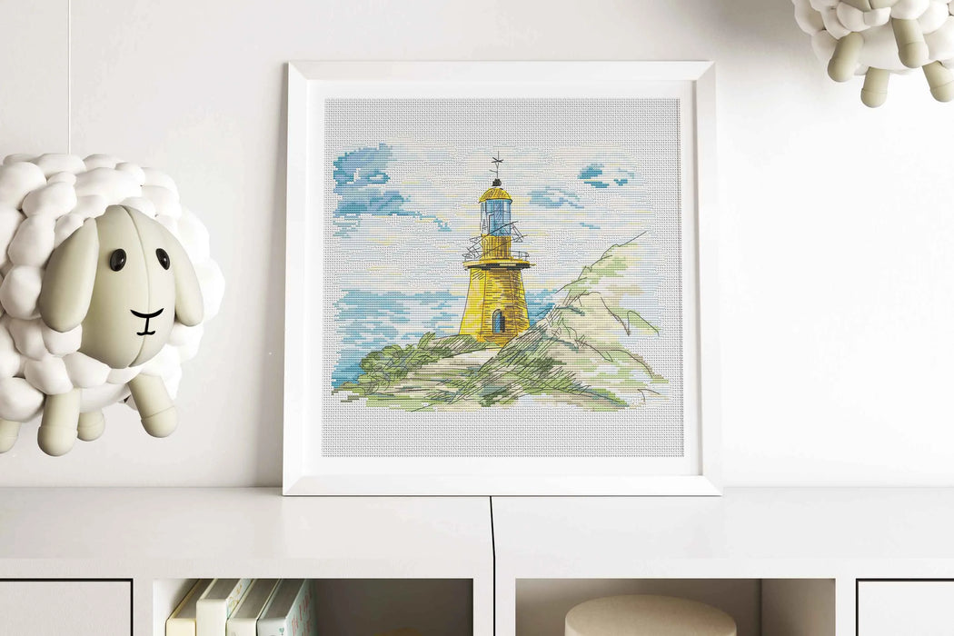 Yellow lighthouse - PDF Cross Stitch Pattern