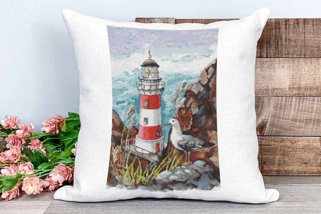 Lighthouse and Gull - PDF Cross Stitch Pattern