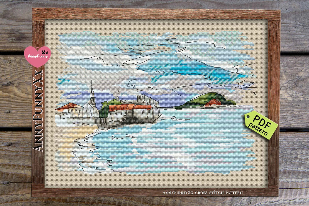 Montenegro. Budva - PDF Cross Stitch Pattern