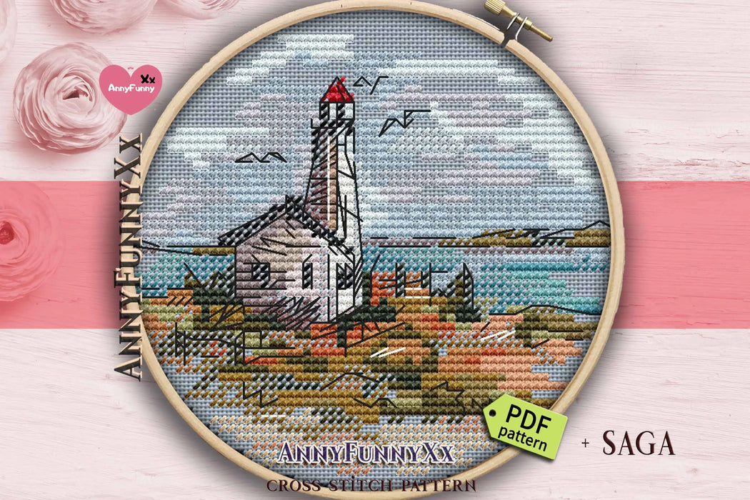 Mini Lighthouse. 1 - PDF Cross Stitch Pattern