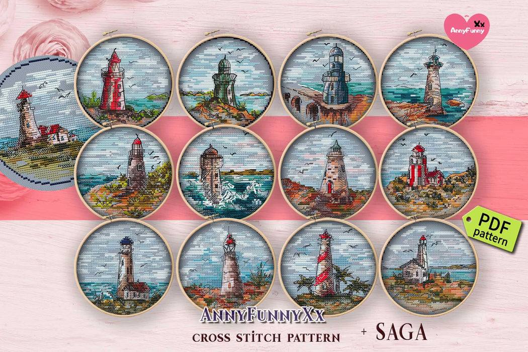 Mini Lighthouse. Collection - PDF Cross Stitch Pattern