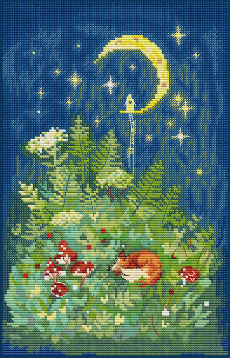 Moon house. Fox - PDF Cross Stitch Pattern